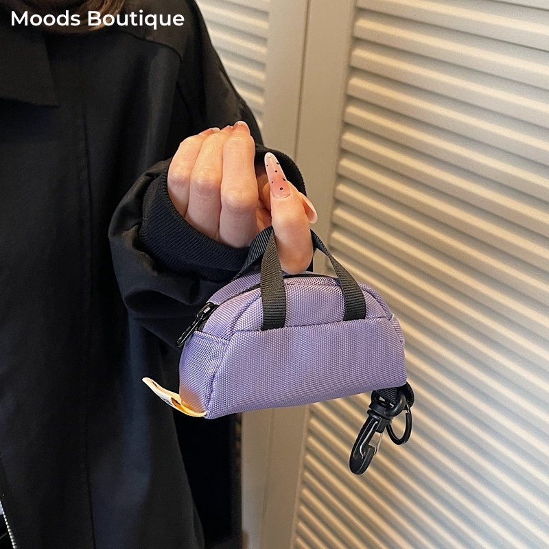 Canvas Backpack Casual - Tas Earphone Mini Lucu Untuk Wanita,