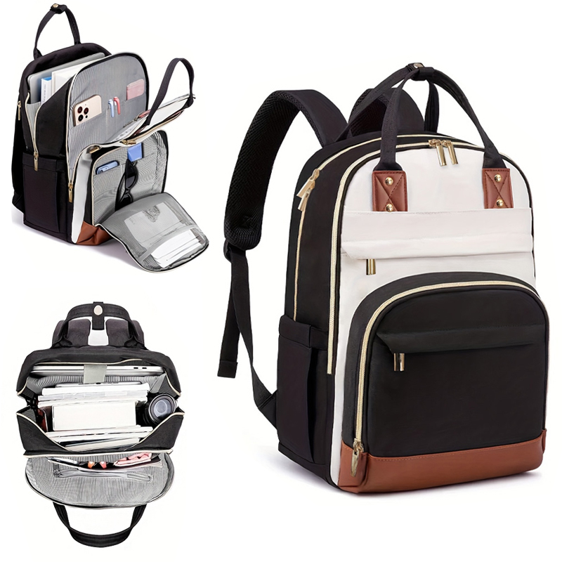 Canvas Backpack Casual - Tas ransel wanita multi-warna dengan tali