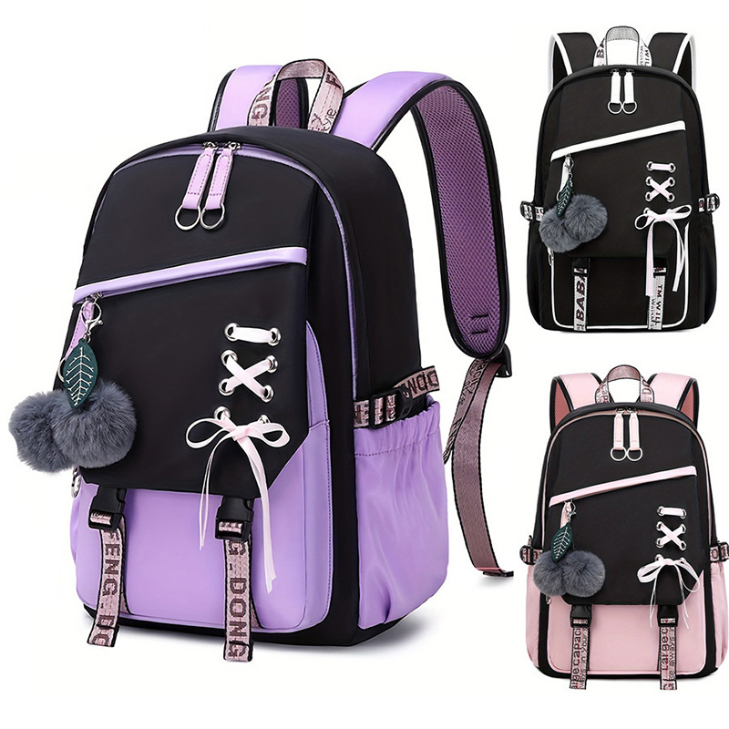 Ransel Blok Warna Tas Sekolah  - School Backpack Teen ulasan dan harga